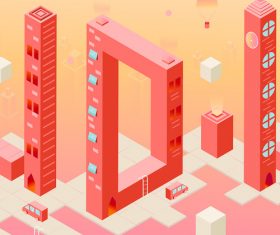 Business office building stereo vector