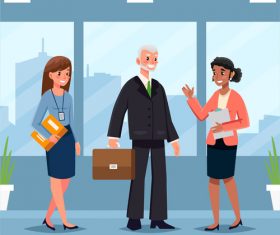 Business office business negotiation work cooperation vector illustration