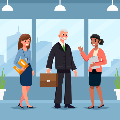 Business office business negotiation work cooperation vector illustration