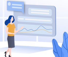 Business review character vector illustration