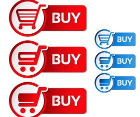 Buy cart sticker vector material 02