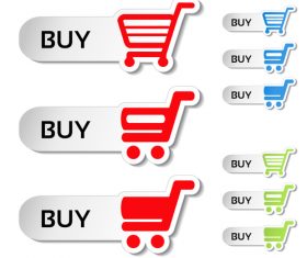 Buy cart sticker vector material 03