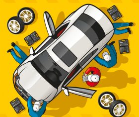 Car repair diagnostic vector template 01