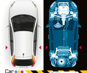 Car repair diagnostic vector template 04