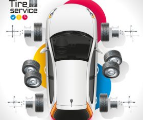 Car repair diagnostic vector template 05