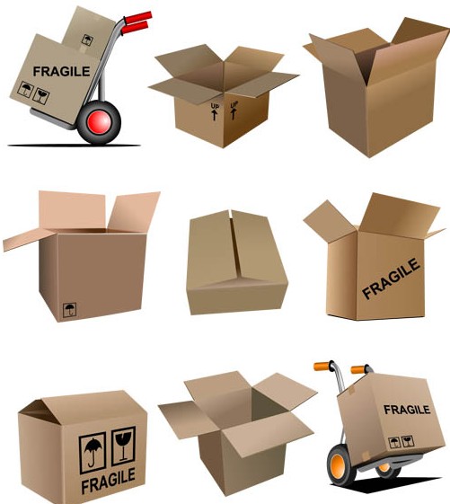 Cardboard Packing Boxes vector