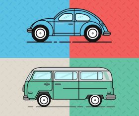 Cartoon hand drawn car vector