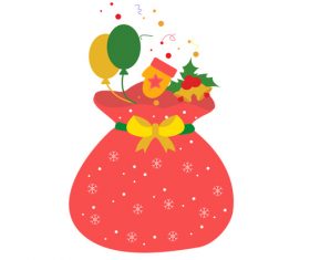 Cartoon hand drawn christmas gift bag vector