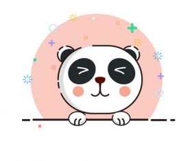 Cartoon hand drawn cute bear vector