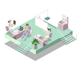 Cartoon hospital surgery vector illustration