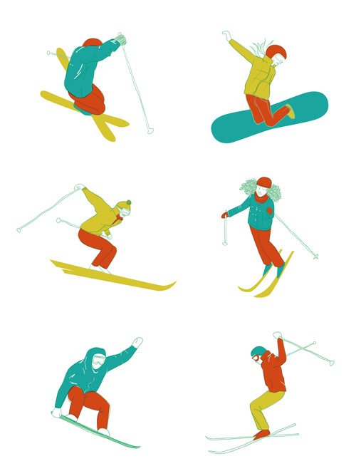 Cartoon skier vector