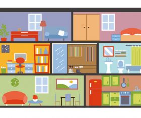 Cartoon vector house structure