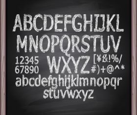 Chalkboard alphabet font hand drawn vector 04