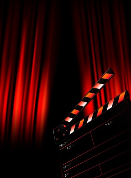 Characters in film design elements background vector graphic