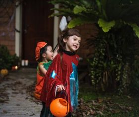 Children celebrating Halloween Stock Photo 02
