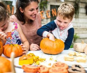 Children celebrating Halloween Stock Photo 03
