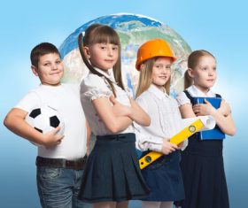 Children who want to work in various occupations Stock Photo
