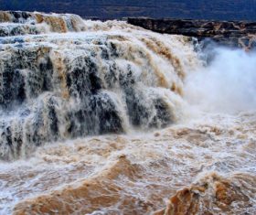 China Yellow River Hukou Waterfall Stock Photo 01