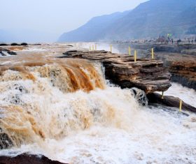 China Yellow River Hukou Waterfall Stock Photo 06