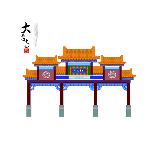 Chinese ancient architecture vector