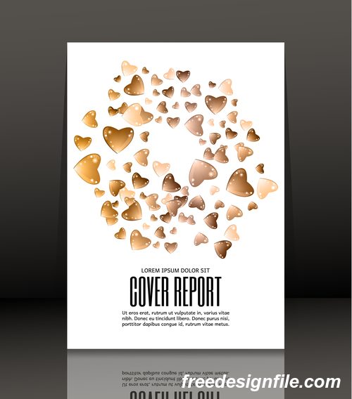 Chocolate heart with report cover vector