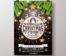 Christams party flyer with poster template vector 01