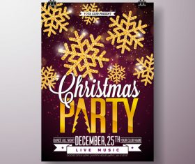 Christams party flyer with poster template vector 02