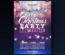 Christams party flyer with poster template vector 03