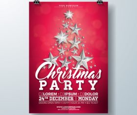 Christams party flyer with poster template vector 04