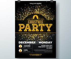Christams party flyer with poster template vector 08