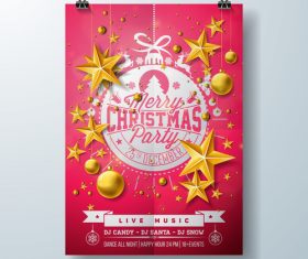 Christams party flyer with poster template vector 10