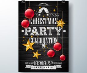 Christams party flyer with poster template vector 12