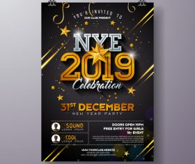 Christams party flyer with poster template vector 14