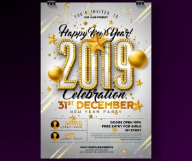 Christams party flyer with poster template vector 16