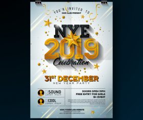 Christams party flyer with poster template vector 17