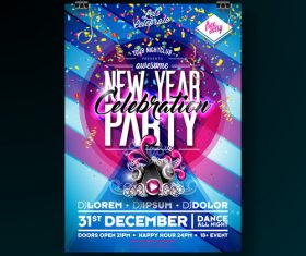 Christams party flyer with poster template vector 18