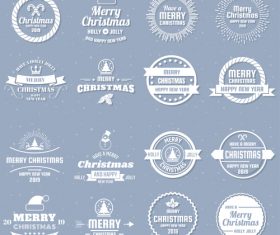 Christams retro logos with labels and badge vectors set 03