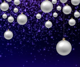 Christmas balls with xmas background vector 02