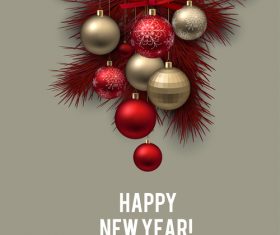 Christmas balls with xmas background vector 09