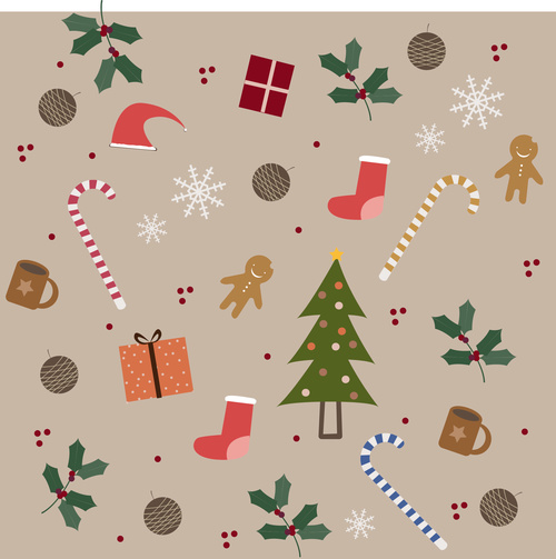 Christmas elements vector background illustration