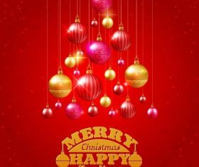 Christmas ornaments accessories with red background vector