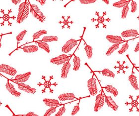 Christmas pine tree leaves snowflakes background vector