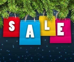 Christmas sale blue background vector