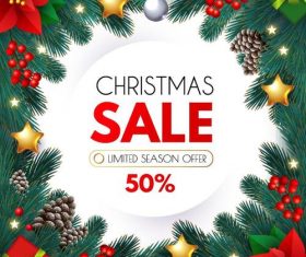Christmas sale season offer vectors