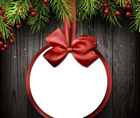 Christmas postercard with wood wall background vector free download