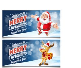 Christmas with new year festvial banners vector