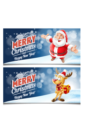 Christmas with new year festvial banners vector
