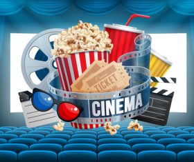 Cinema object background vector material 04