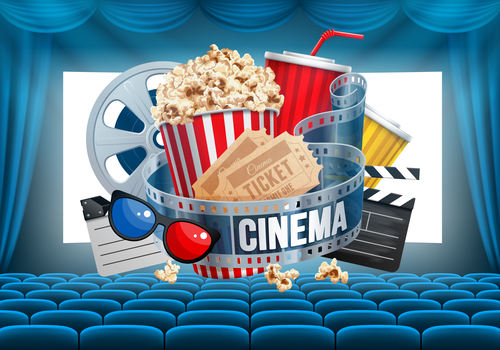 Cinema object background vector material 04