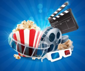 Cinema object background vector material 05